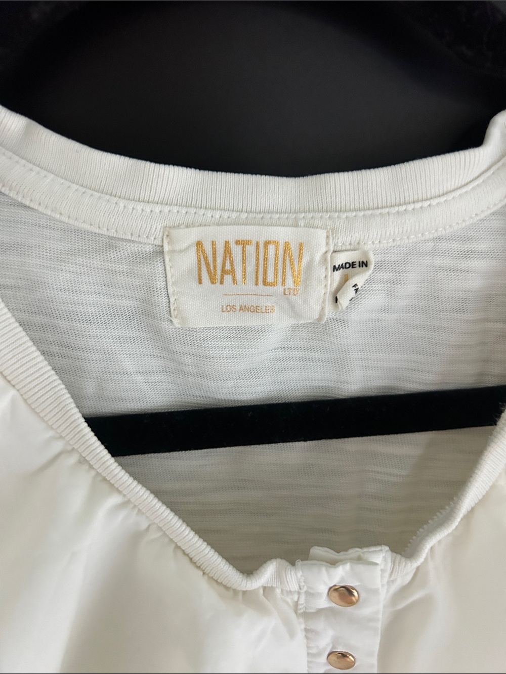 Nation LTD Ivory Ruffle V-Neck Blouse - Picture 2 of 3